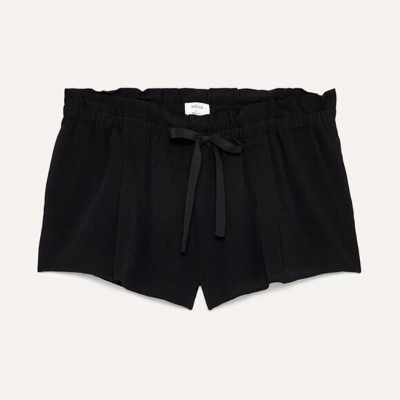 Wilfred Aritzia Montrouge Shorts Crepe Paperbag Waist Black Silk Size XXS - Picture 14 of 14